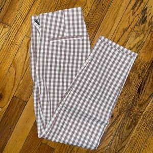 Brown and White Checkered Pants